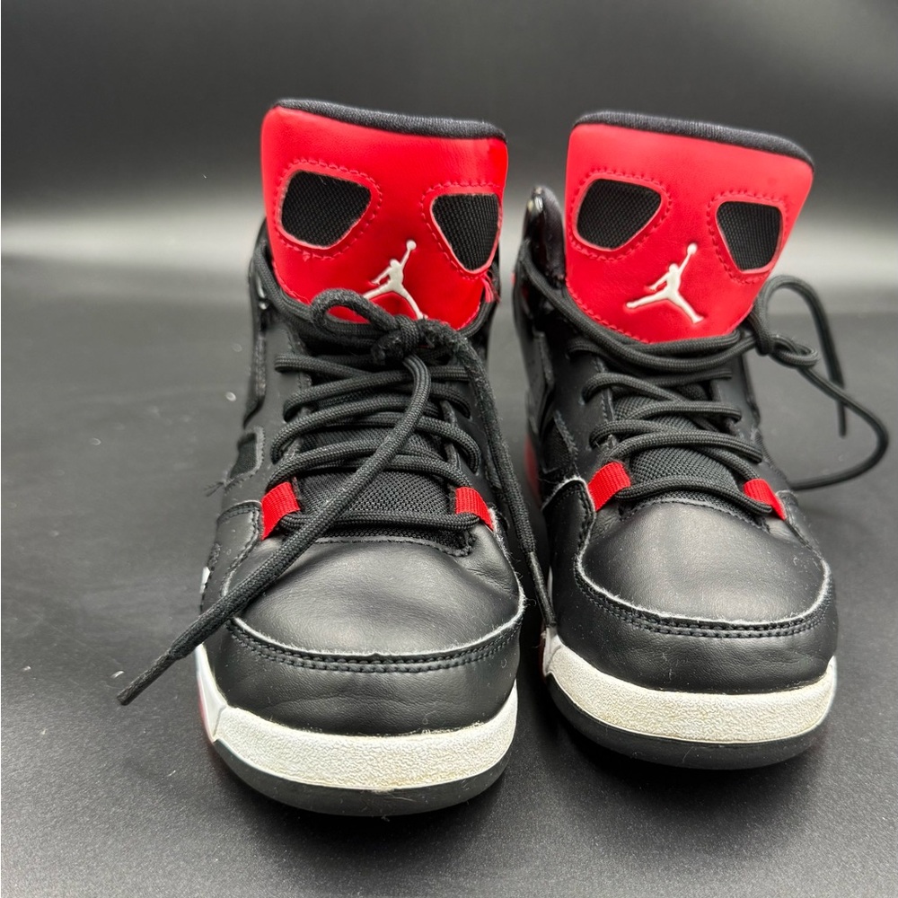 Jordan Kids Black and Red High-Top Sneakers